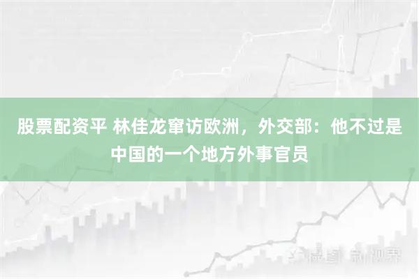 股票配资平 林佳龙窜访欧洲，外交部：他不过是中国的一个地方外事官员